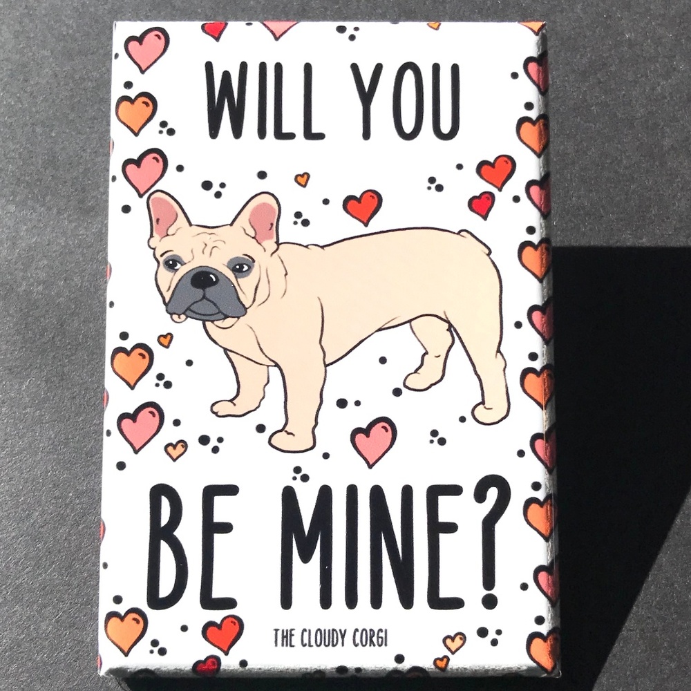 French Bulldog Valentines Day Magnet Handmade Gift - Picture 1 of 7